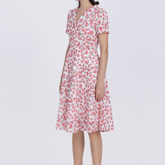 ALANTINO FLORAL PRINT COTTON SHIRT DRESS - Picture 6 of 10